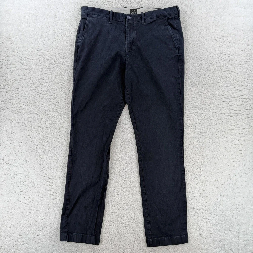 J Crew 770 Straight Chino Pants Mens 35x32 Blue Regular Fit Stretch Casual